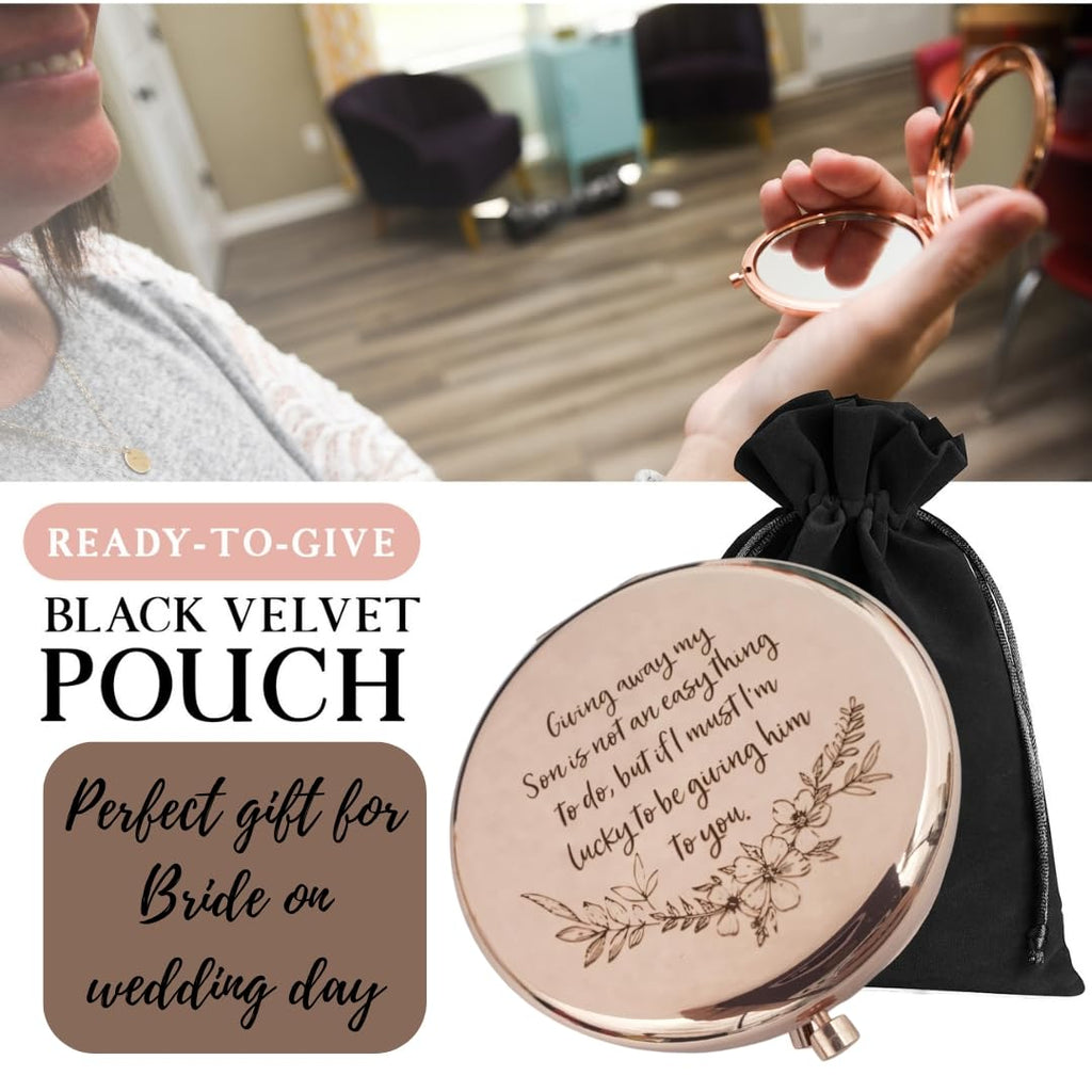 Enduring Gifts Rose Gold Compact Mirror – Bride Gift from Mother-in-Law