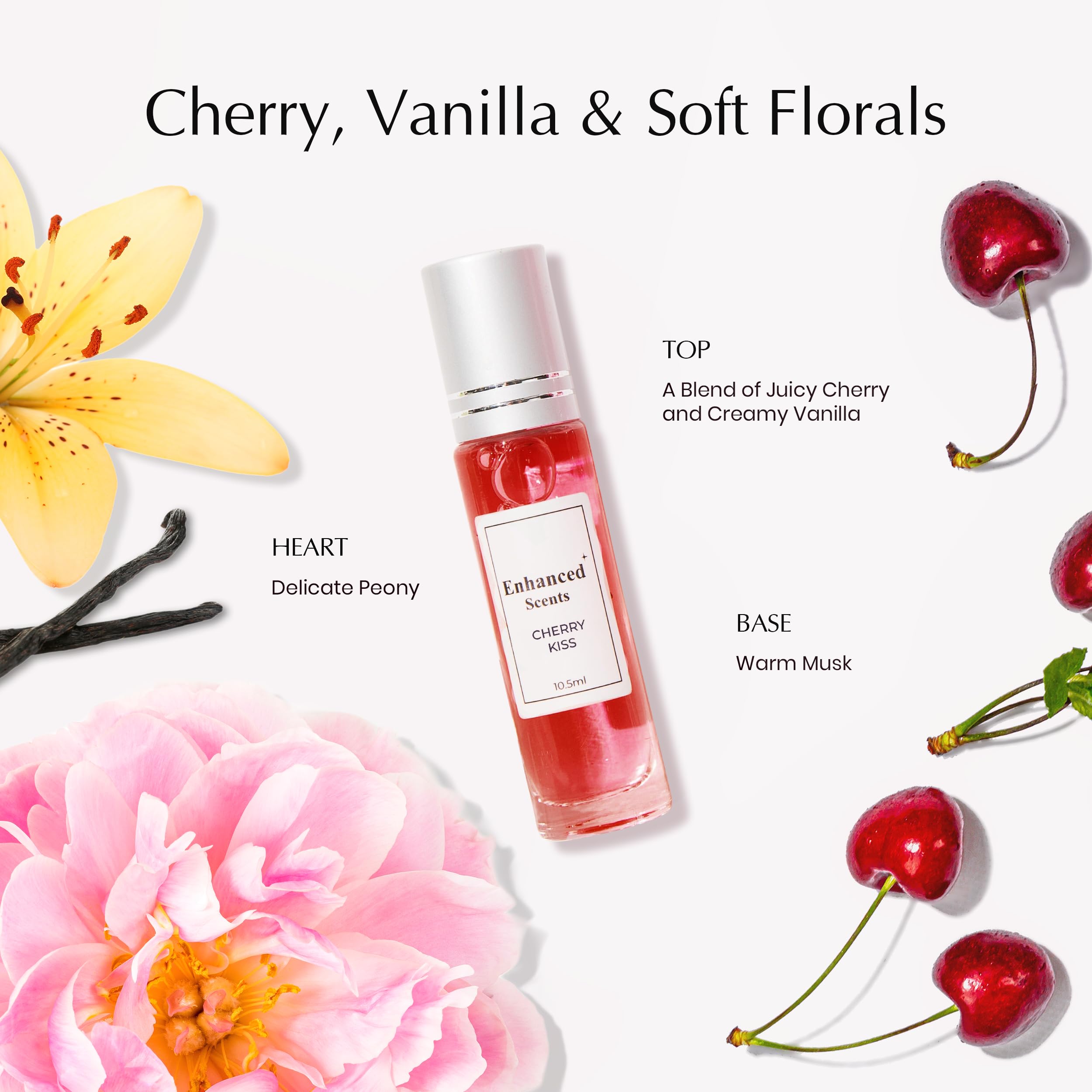 Enhanced Scents Cherry Kiss Pheromone Perfume for Women – Cherry Vanilla & Peony