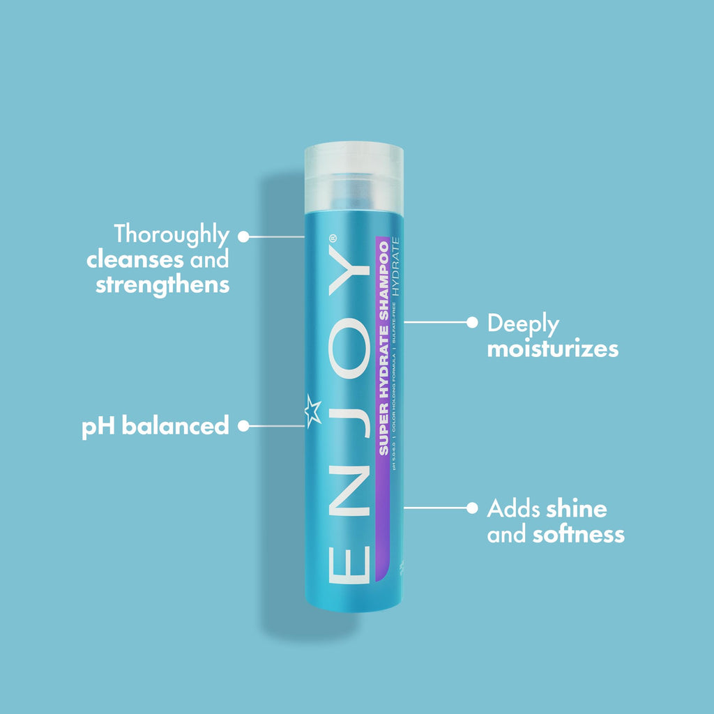 ENJOY Hair Care Super Hydrate Shampoo for Color-Treated Hair – Unisex, Curly Hair Friendly, 33.8 oz