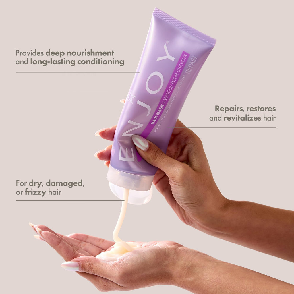 Enjoy Hair Mask Repair & Strengthen – Dry, Unruly Hair Treatment, Color Safe, 33.8 oz