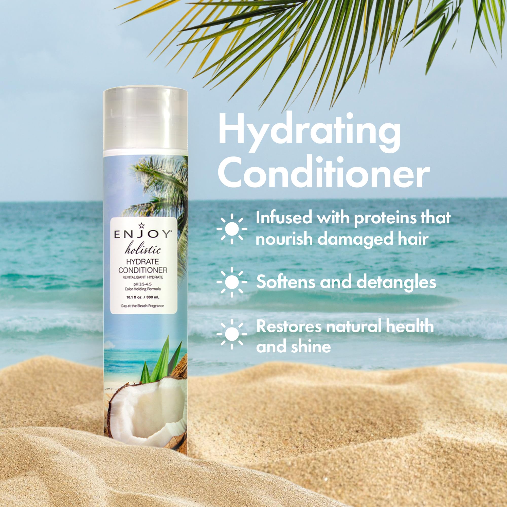 Enjoy Hair Care Holistic Hydrate Conditioner – pH 3.5-4.5 for Damaged & Curly Hair, 10 oz