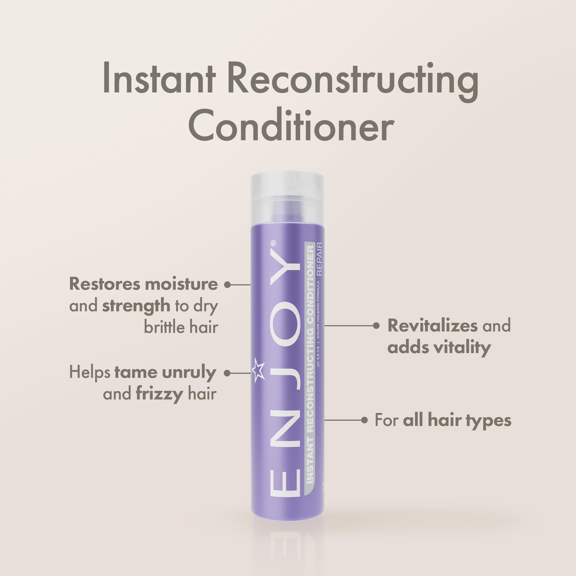 Enjoy Instant Reconstructor Conditioner for Damaged Hair – Lightweight Keratin Amino Acids, Color-Safe, 10 oz
