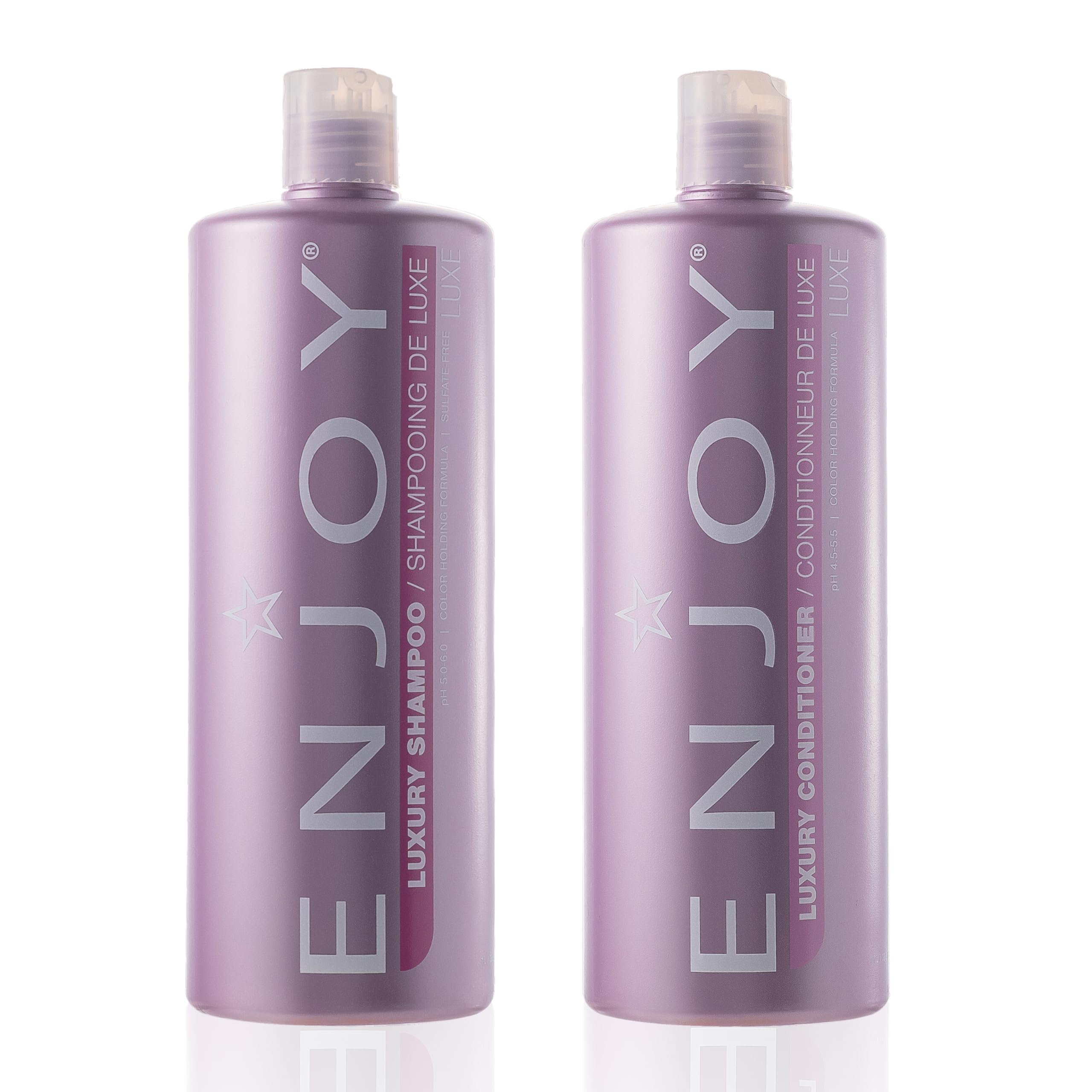 Enjoy Luxury Shampoo & Conditioner – Frizz Control, Sulfate-Free for Thick, Curly or Coarse Hair (33.8 fl oz)