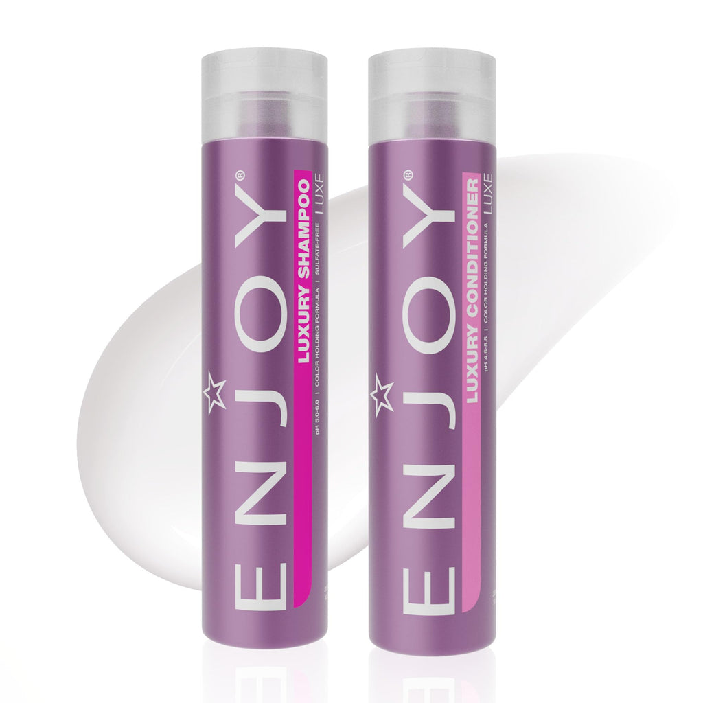 Enjoy Luxury Shampoo & Conditioner – Frizz Control, Moisture for Thick Curly Hair (Sulfate-Free, 10.1 Fl Oz)