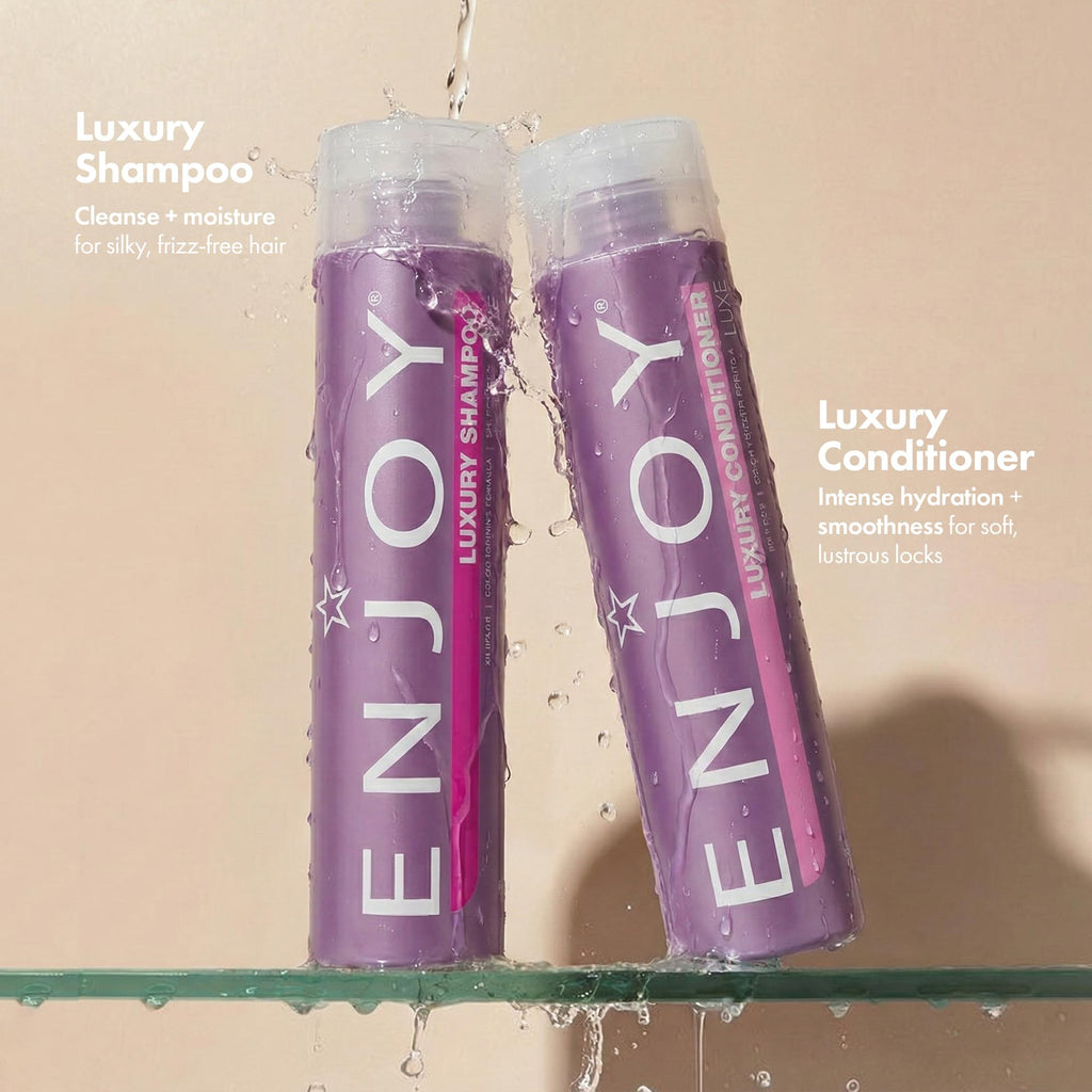 Enjoy Luxury Shampoo & Conditioner – Frizz Control, Moisture for Thick Curly Hair (Sulfate-Free, 10.1 Fl Oz)