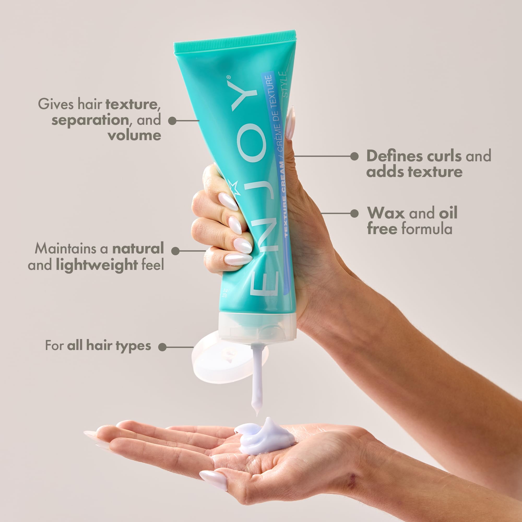 Enjoy Texture Cream – Lightweight Hair Styling for Volume, Separation & Hold | 8 Oz