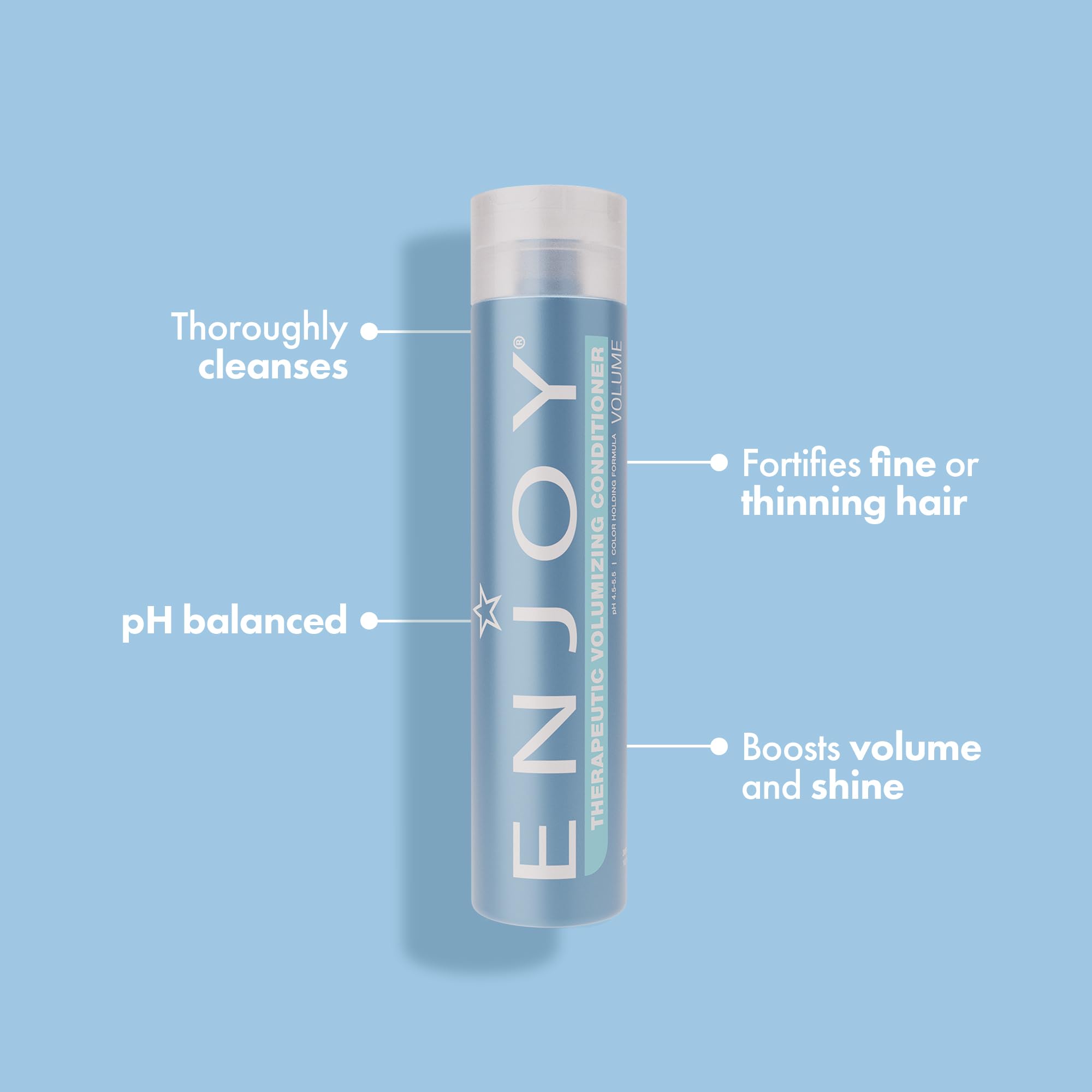 Enjoy Therapeutic Volumizing Conditioner for Fine & Thinning Hair – Peppermint & Menthol, Color-Safe, 10 oz
