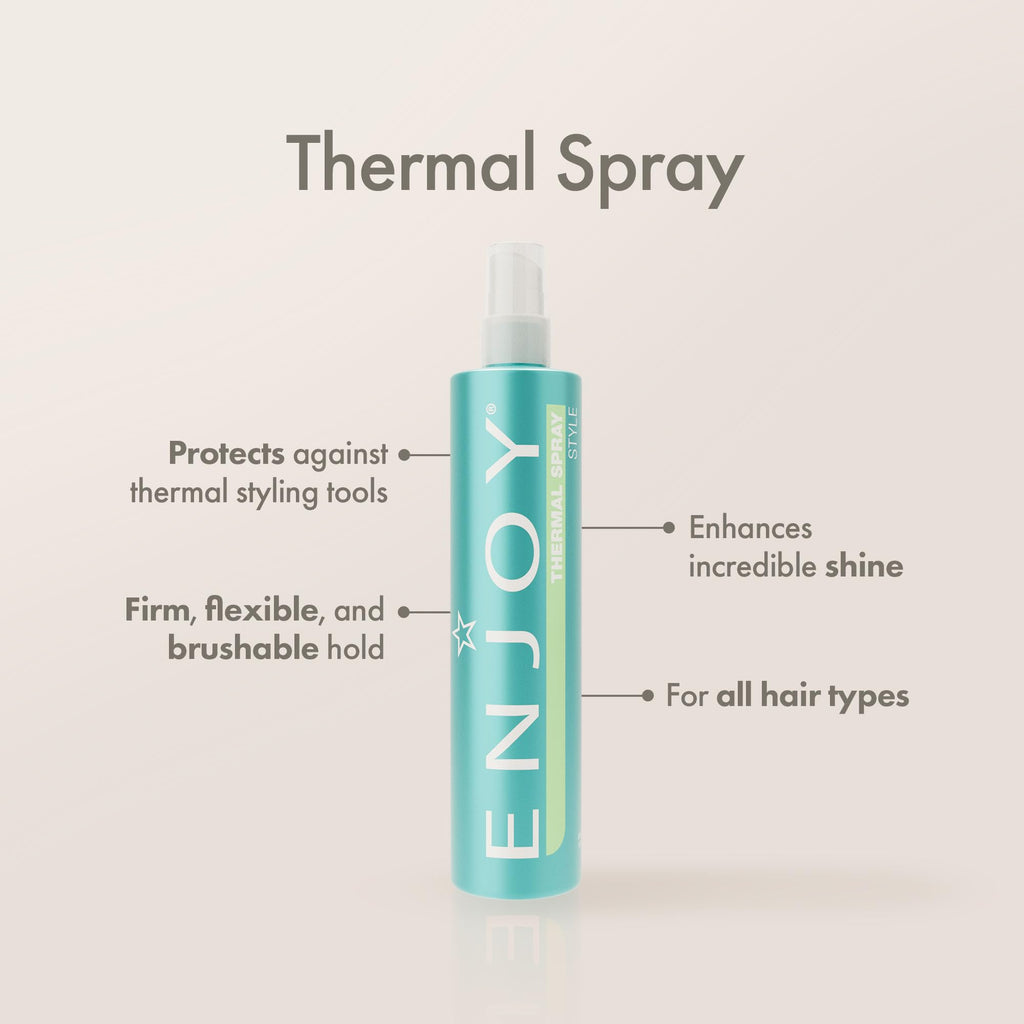 Enjoy Thermal Spray – Firm & Flexible Hold, Color Safe, Anti-Frizz Hair Styling (10.1 oz / 300 ml)