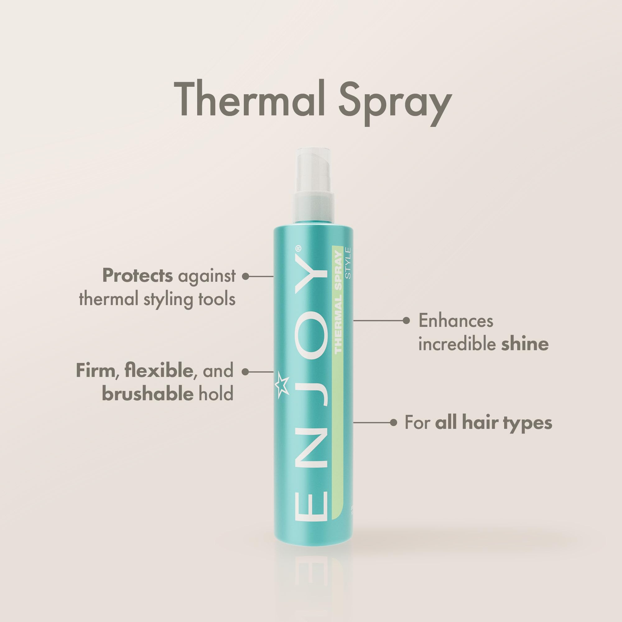 Enjoy Thermal Spray – Firm & Flexible Hold, Color Safe, Anti-Frizz Hair Styling (10.1 oz / 300 ml)