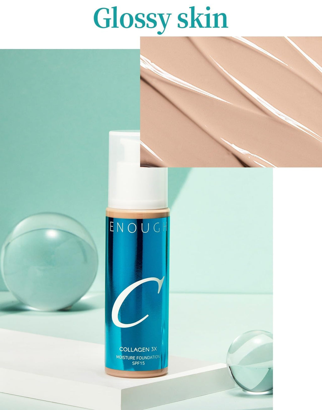 Enough Collagen 3X Moisture Foundation SPF 15 – Full Coverage Korean Tinted Moisturizer in Natural Beige #23N (3.38 fl oz)
