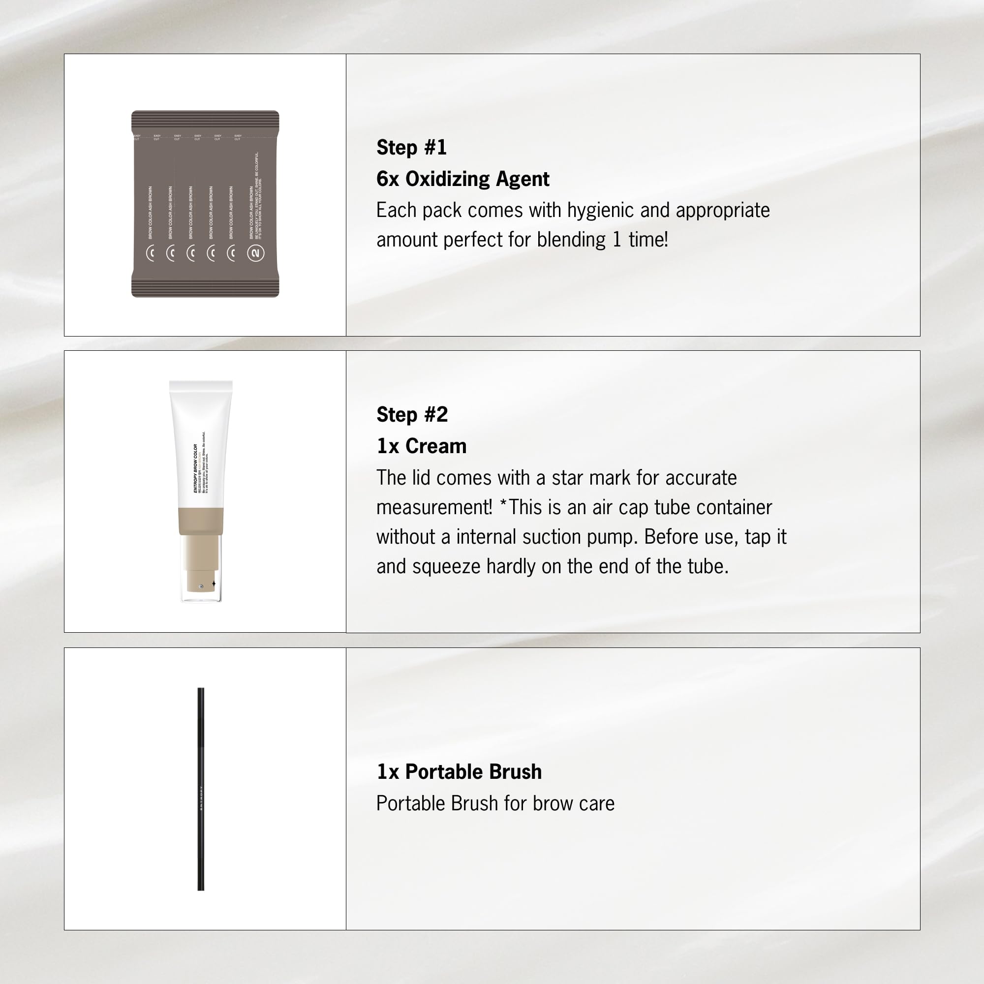 ENTROPY MAKE UP Brow Color Ash Brown – Long-Lasting Eyebrow Kit (Up to 4 Weeks)