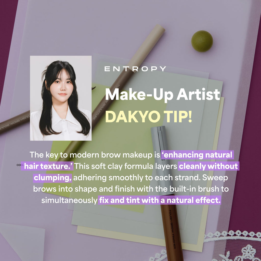 Entropy Make Up Tough Brow Finisher – 2-in-1 Brow Tint Mascara with Built-In Comb (Dark Lavender)
