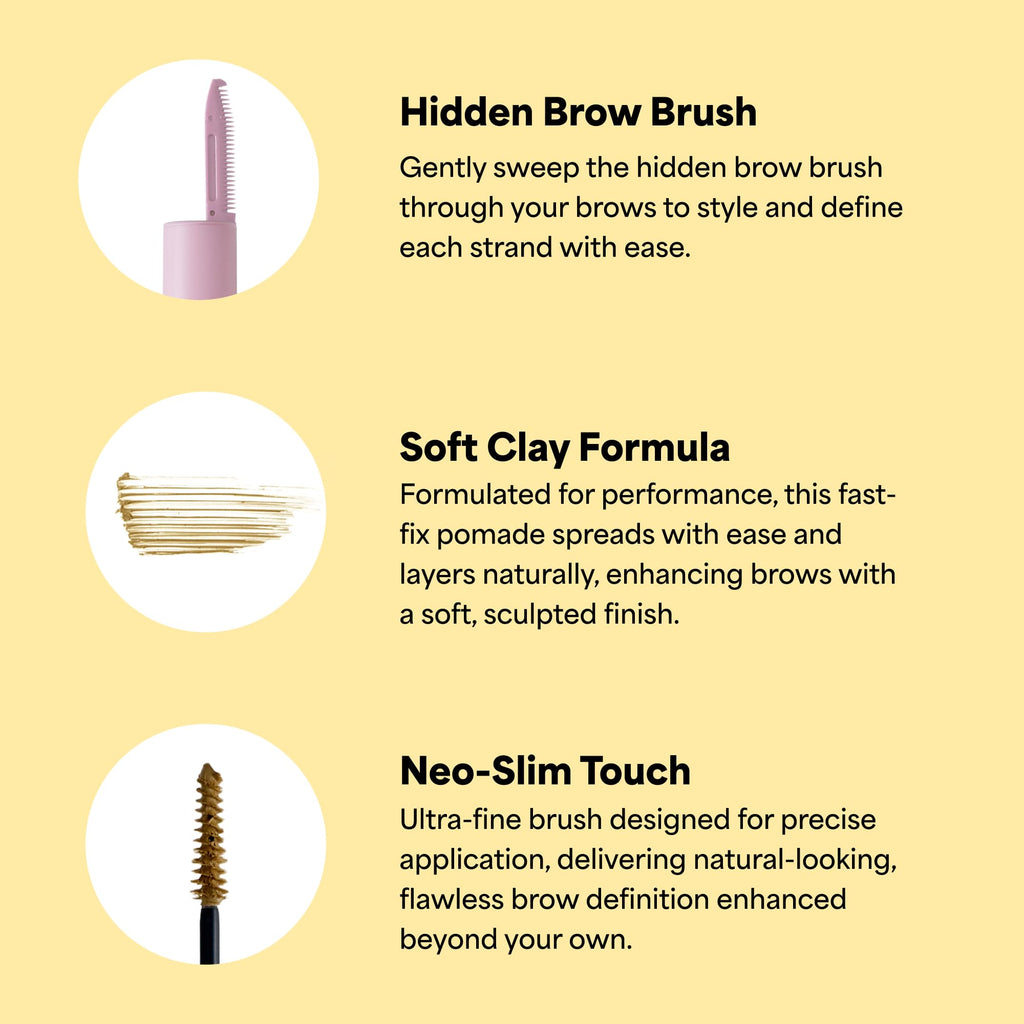 ENTROPY MAKE UP Tough Brow Finisher – 2-in-1 Brow Tint Mascara with Built-In Comb (Oatmeal)