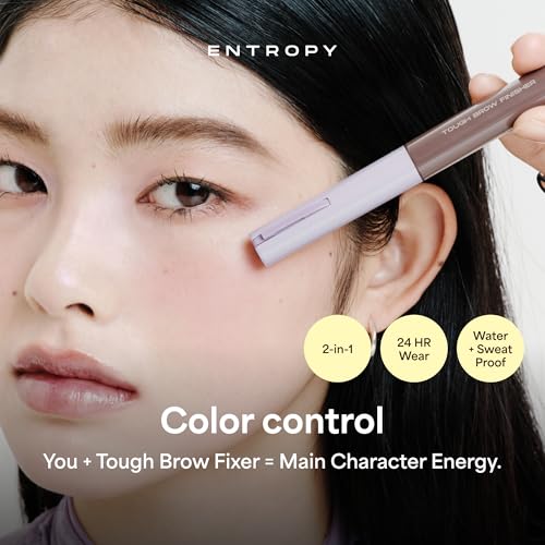 ENTROPY MAKE UP Tough Brow Finisher – 2-in-1 Brow Tint Mascara with Built-In Comb (Oatmeal)