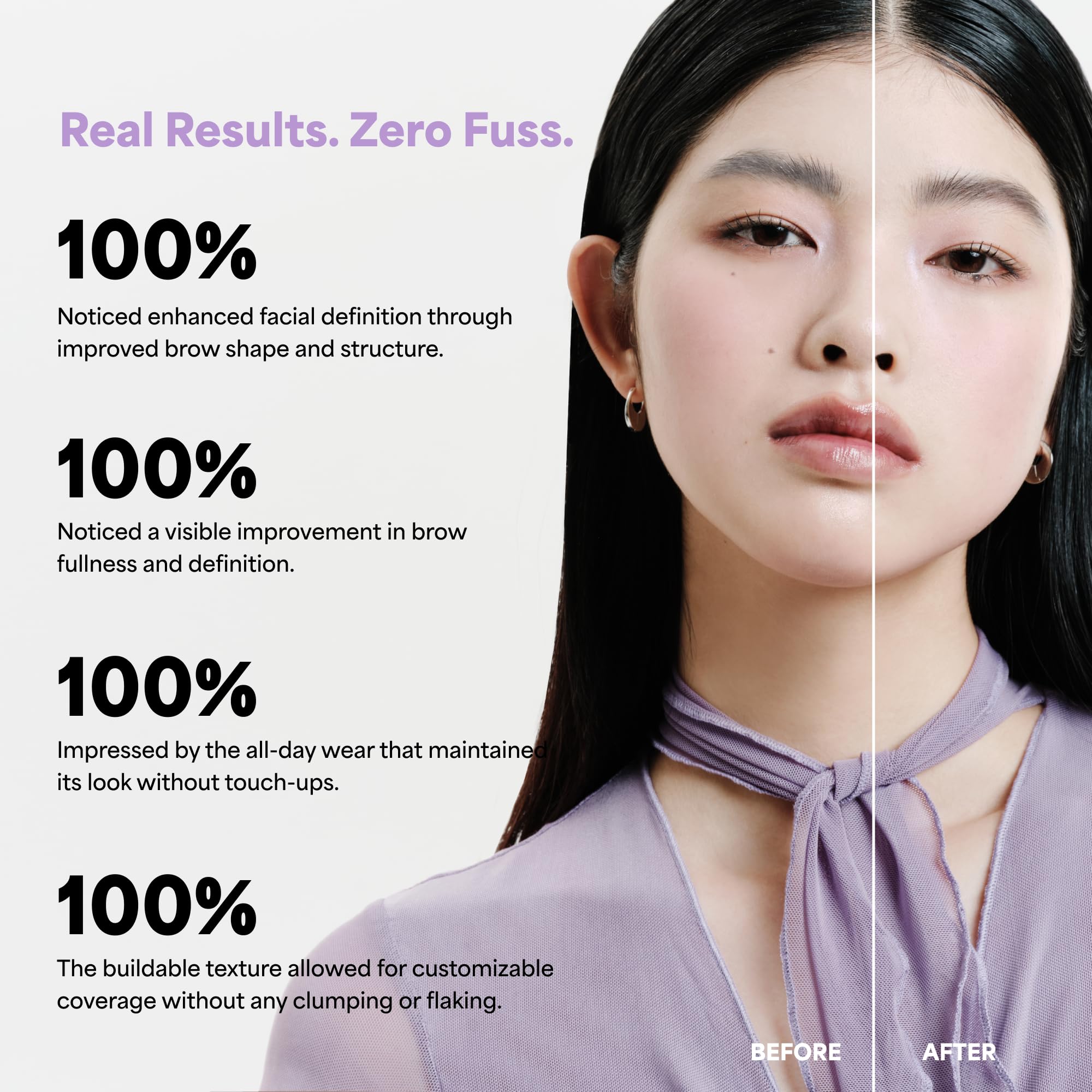 Entropy Make Up Tough Brow Finisher – 2-in-1 Brow Tint Mascara with Built-In Comb (Dark Lavender)