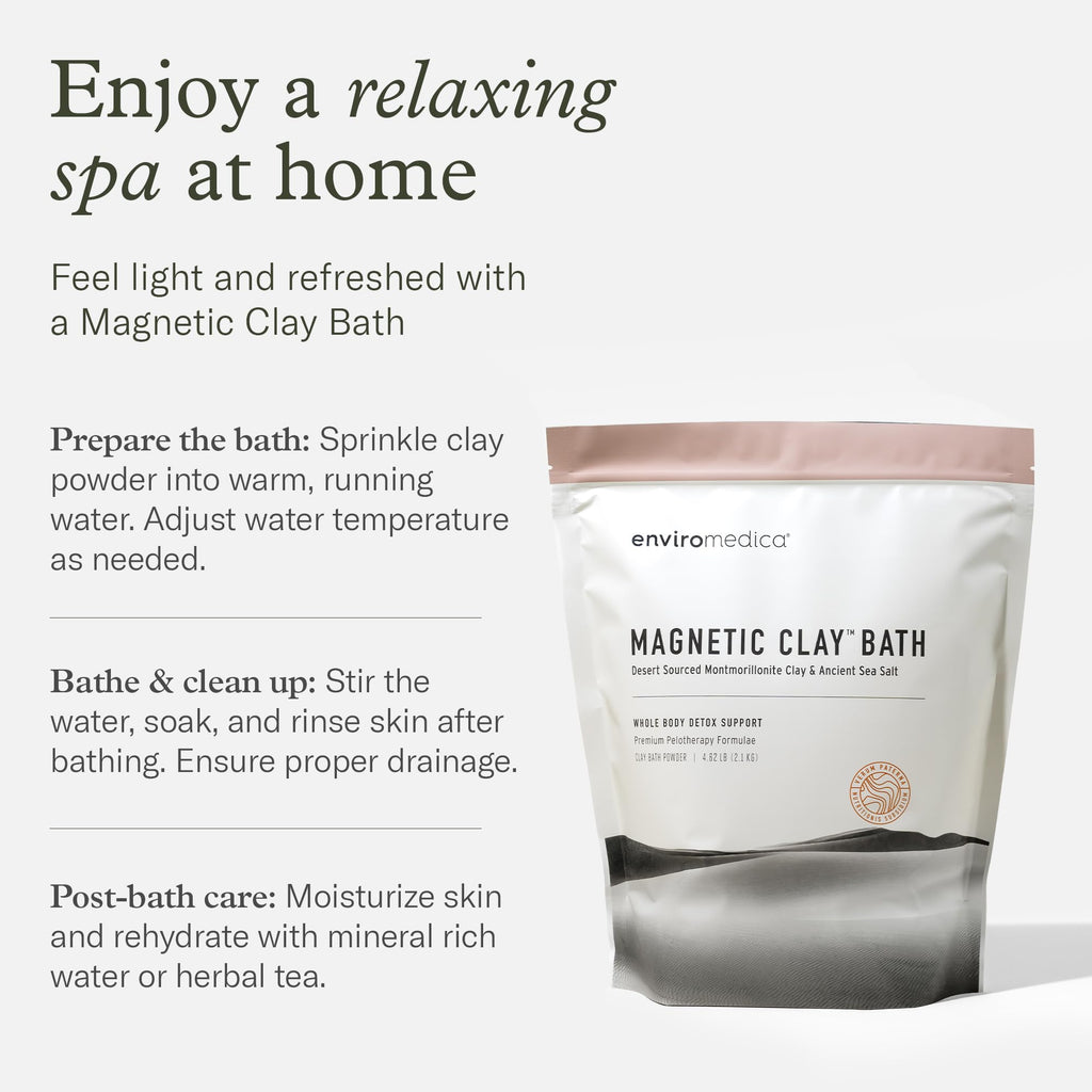 Enviromedica Magnetic Bentonite Clay Bath – 500g with Himalayan Salt | Purifying Bath Soak, Body & Face