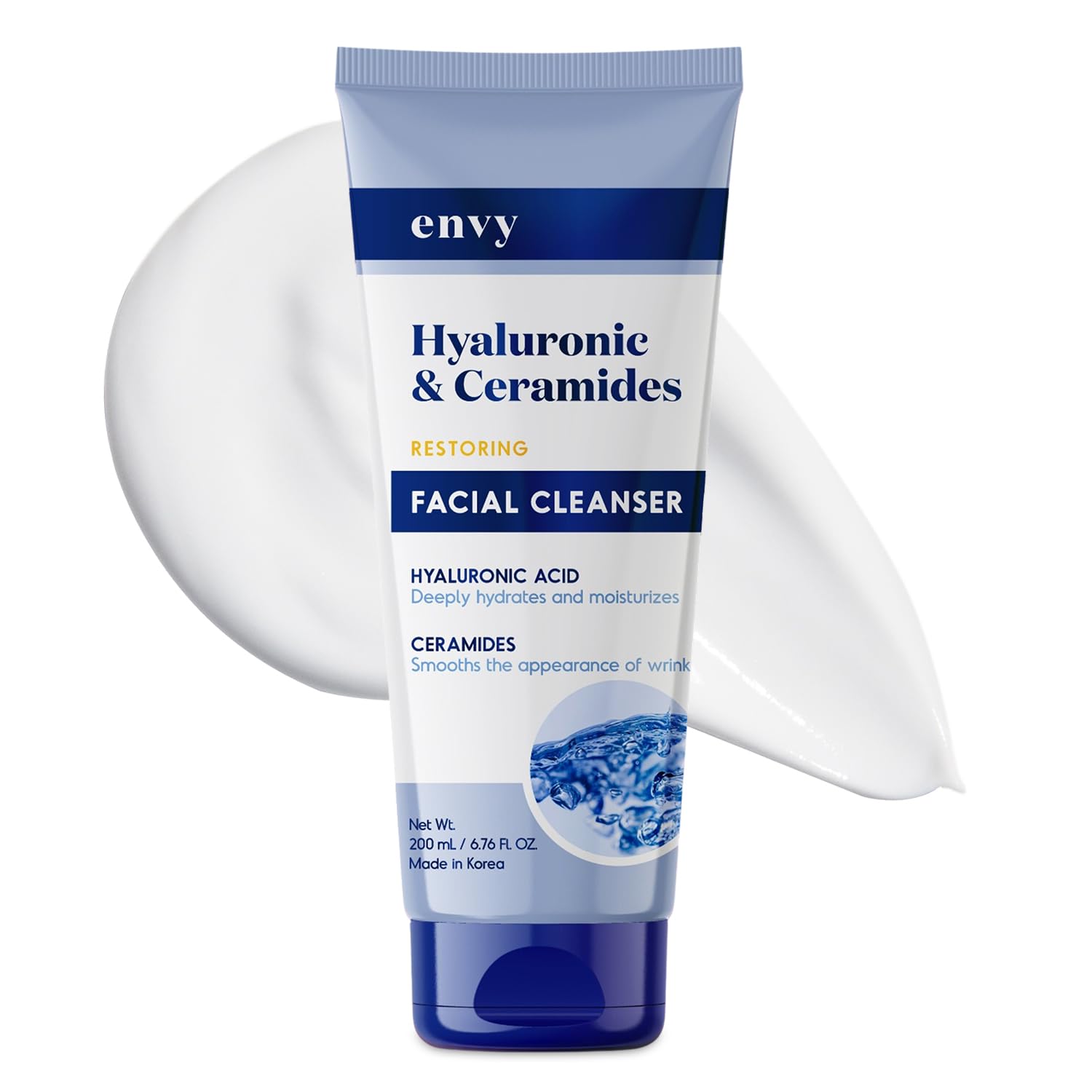 Envy Facial Cleanser with Hyaluronic Acid & Ceramides – Hydrating & Radiance-Boosting