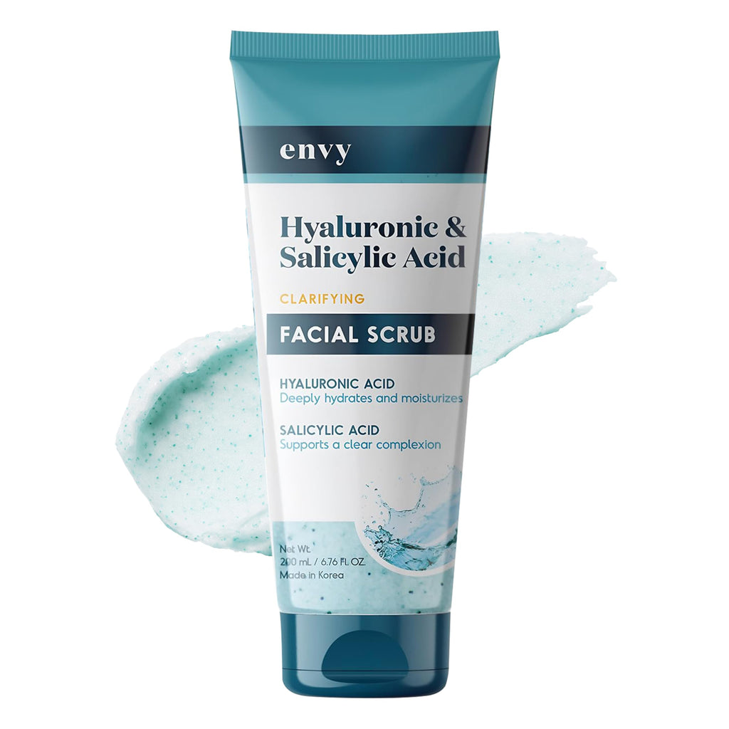 Envy Hyaluronic Acid & Salicylic Acid Face Scrub – Hydration, Pore Refinement