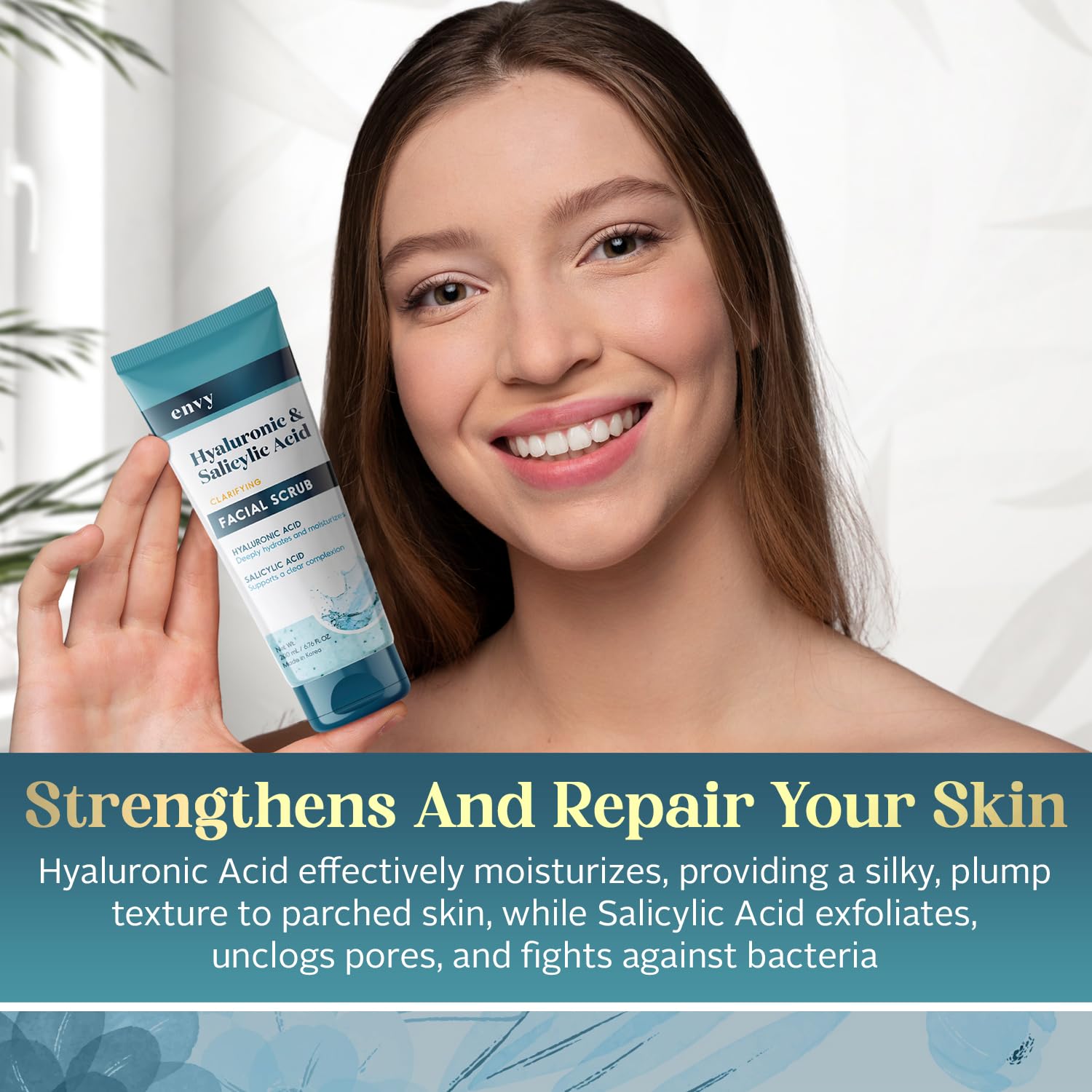 Envy Hyaluronic Acid & Salicylic Acid Face Scrub – Hydration, Pore Refinement