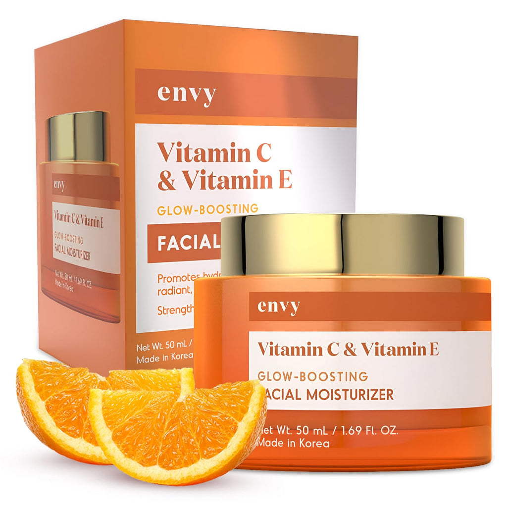 Envy Vitamin C & Vitamin E Face Moisturizer Cream — Hydrating Anti-Aging for All Skin Types (1.69 oz)