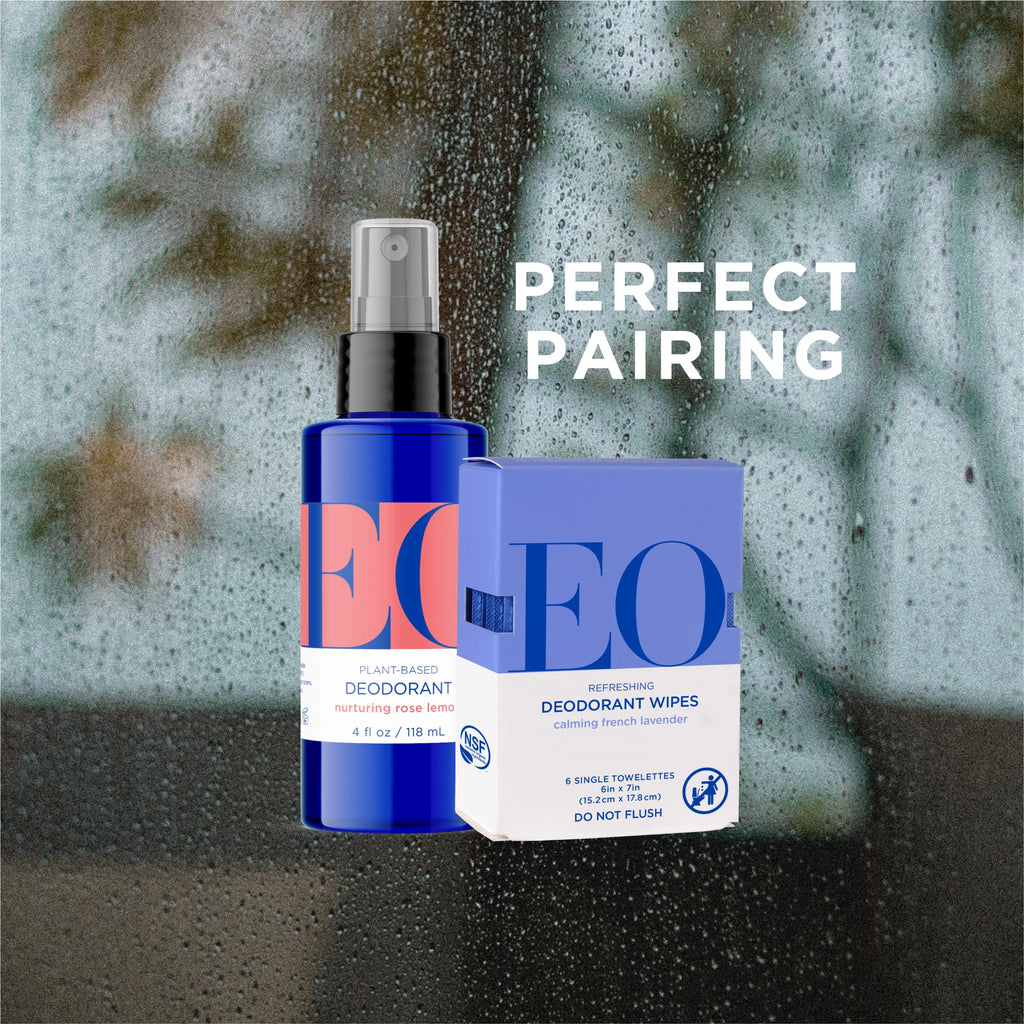 EO Organic Deodorant Spray – Rose Lemon, 4 oz (Pack of 3) | Plant-Based, Aluminum-Free