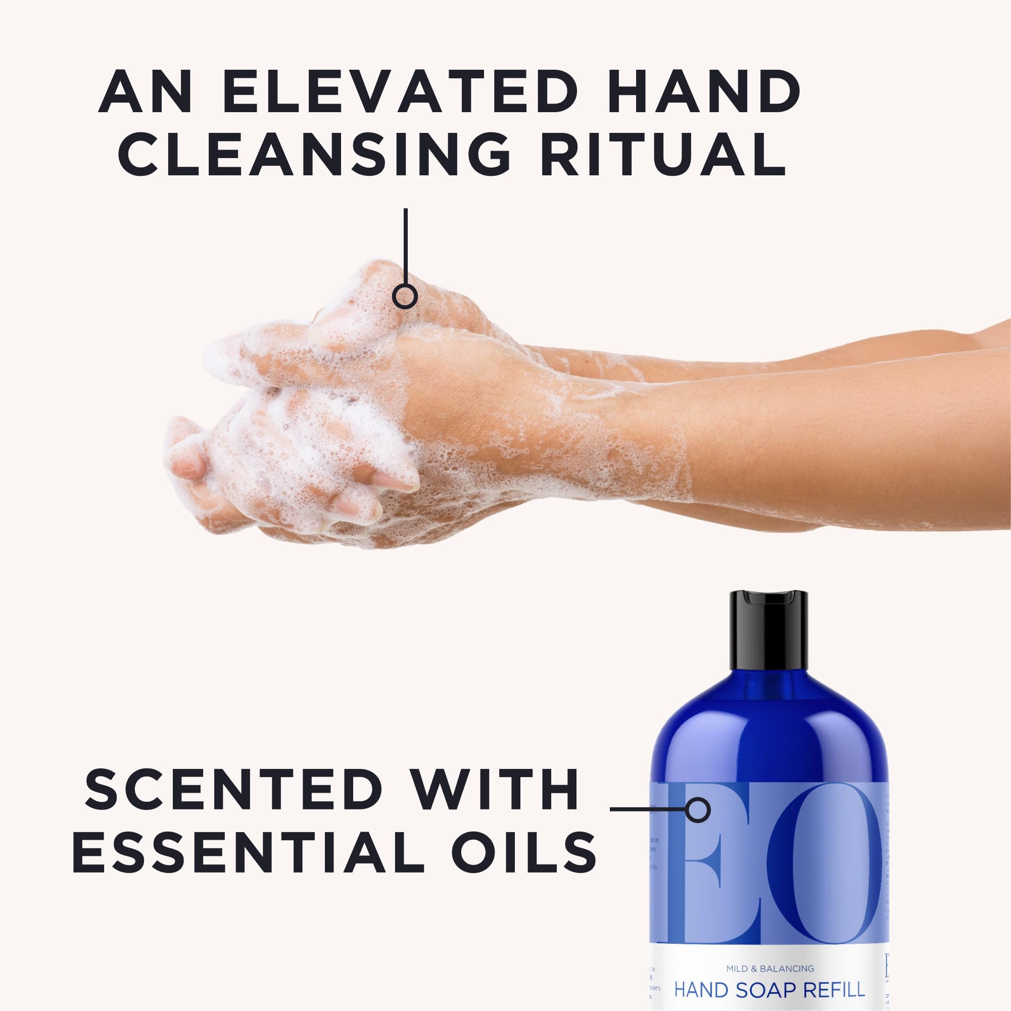 EO French Lavender Liquid Hand Soap Refill — 32 oz x 2, Organic Plant-Based Cleanser with Essential Oils