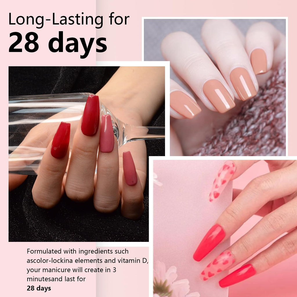 eodci 12-Pcs Dip Powder Nail Kit Starter – 6 Jelly Nude Pink Colors with Base, Top Coat, Activator & Brush Saver