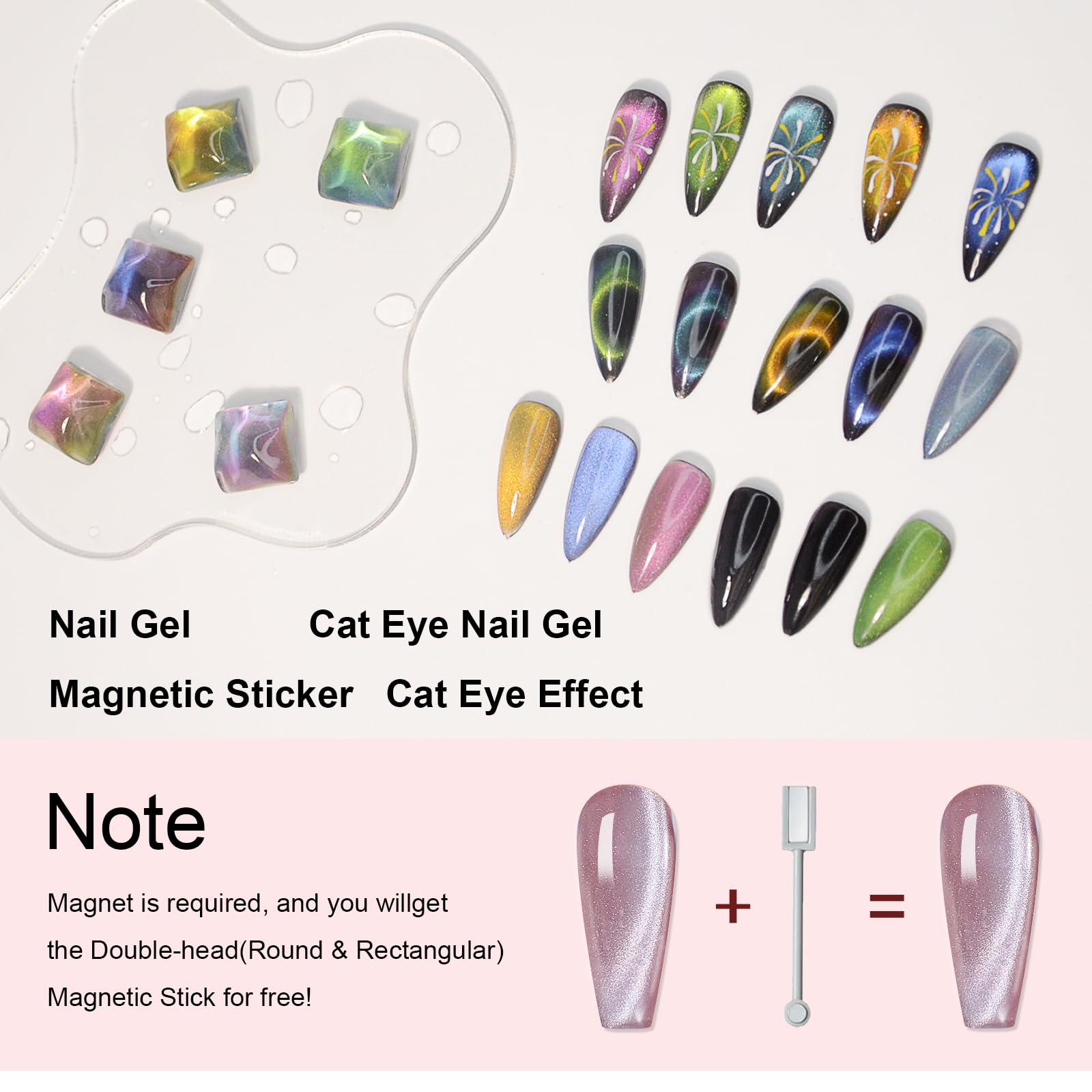 eodci 9D Cat Eye Gel Nail Polish Kit – 6×7.5ml Magnetic Set