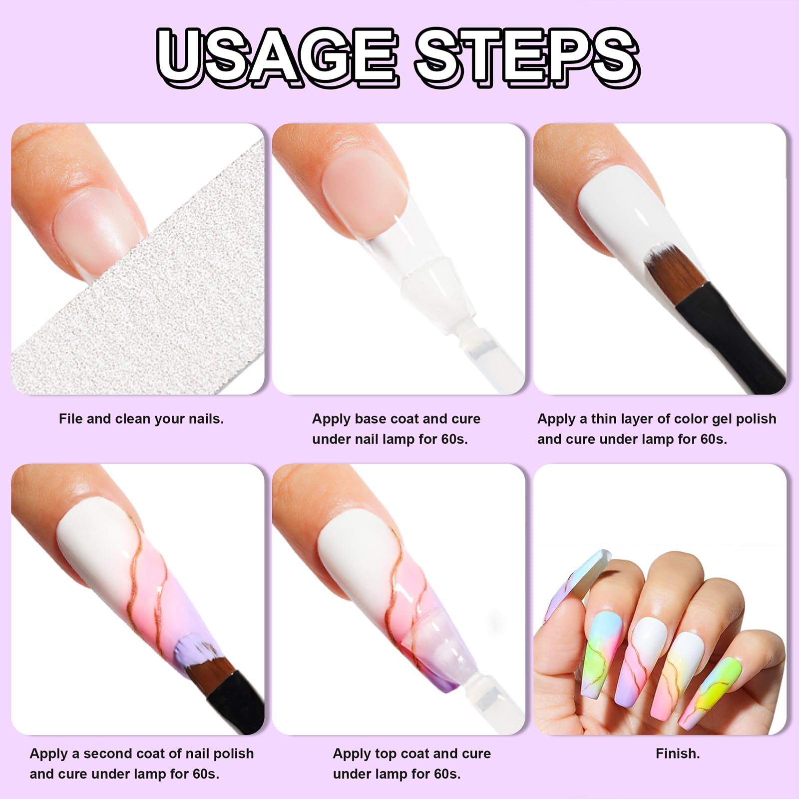 EODCI Solid Gel Nail Polish Palette – 24 Colors with Brush | Long-Lasting Gel Art Kit