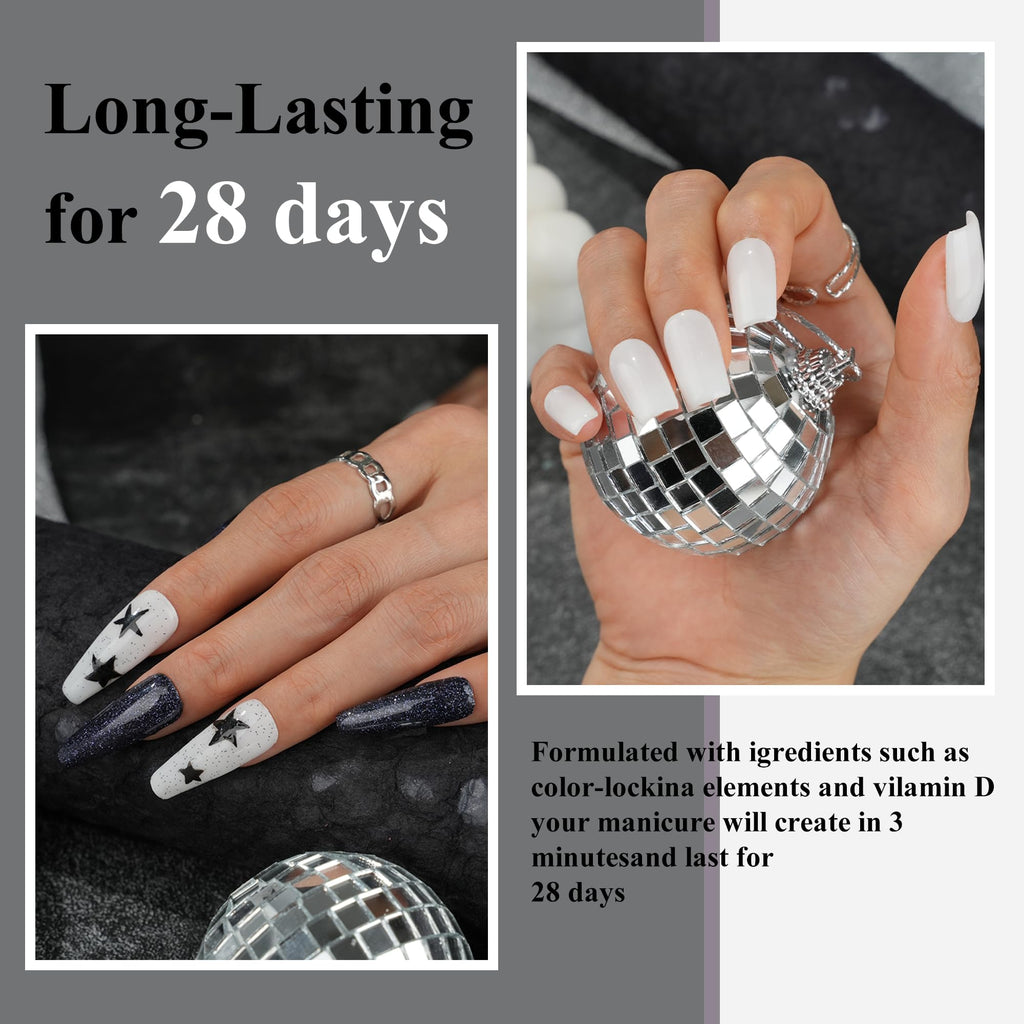 Eodci Dip Powder Nail Kit Starter - 6 Glitter Colors, No Lamp Needed, Base & Top Coat Included