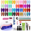 EODCI 76‑Piece Gel Nail Kit with 168W LED Lamp | 33 Colors, Base/Top Coats & Tools
