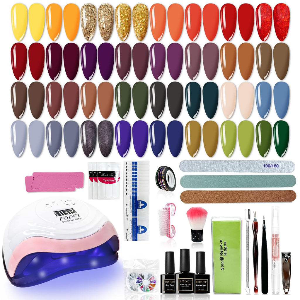 EODCI Gel Nail Kit with 168W Lamp — 33 Colors, All-in-One Home Salon