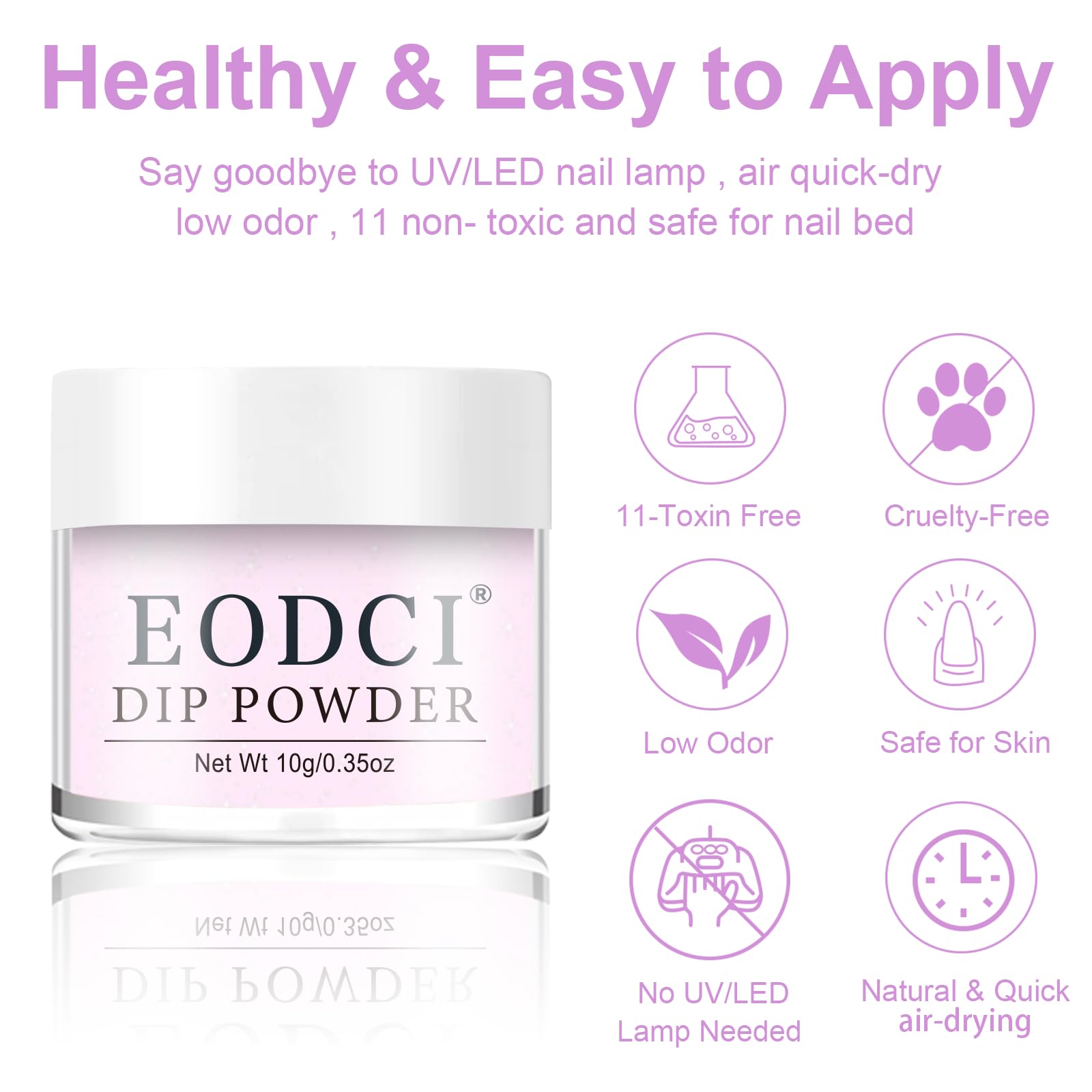 eodci 12-Pcs Dip Powder Nail Kit Starter – 6 Jelly Nude Pink Colors with Base, Top Coat, Activator & Brush Saver