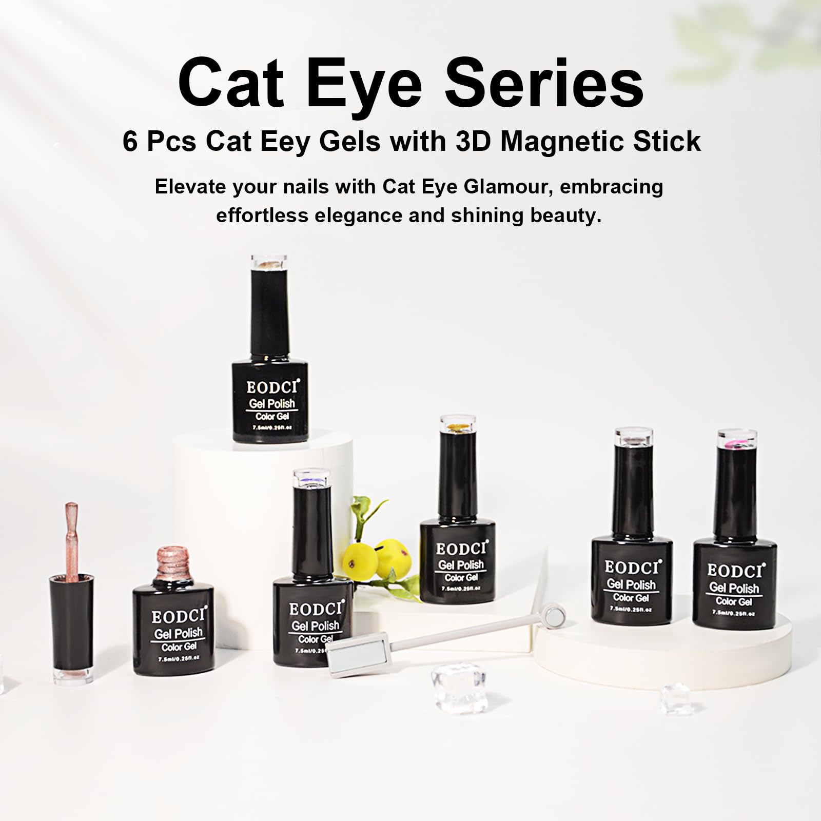 eodci 9D Cat Eye Gel Nail Polish Kit – 6×7.5ml Magnetic Set