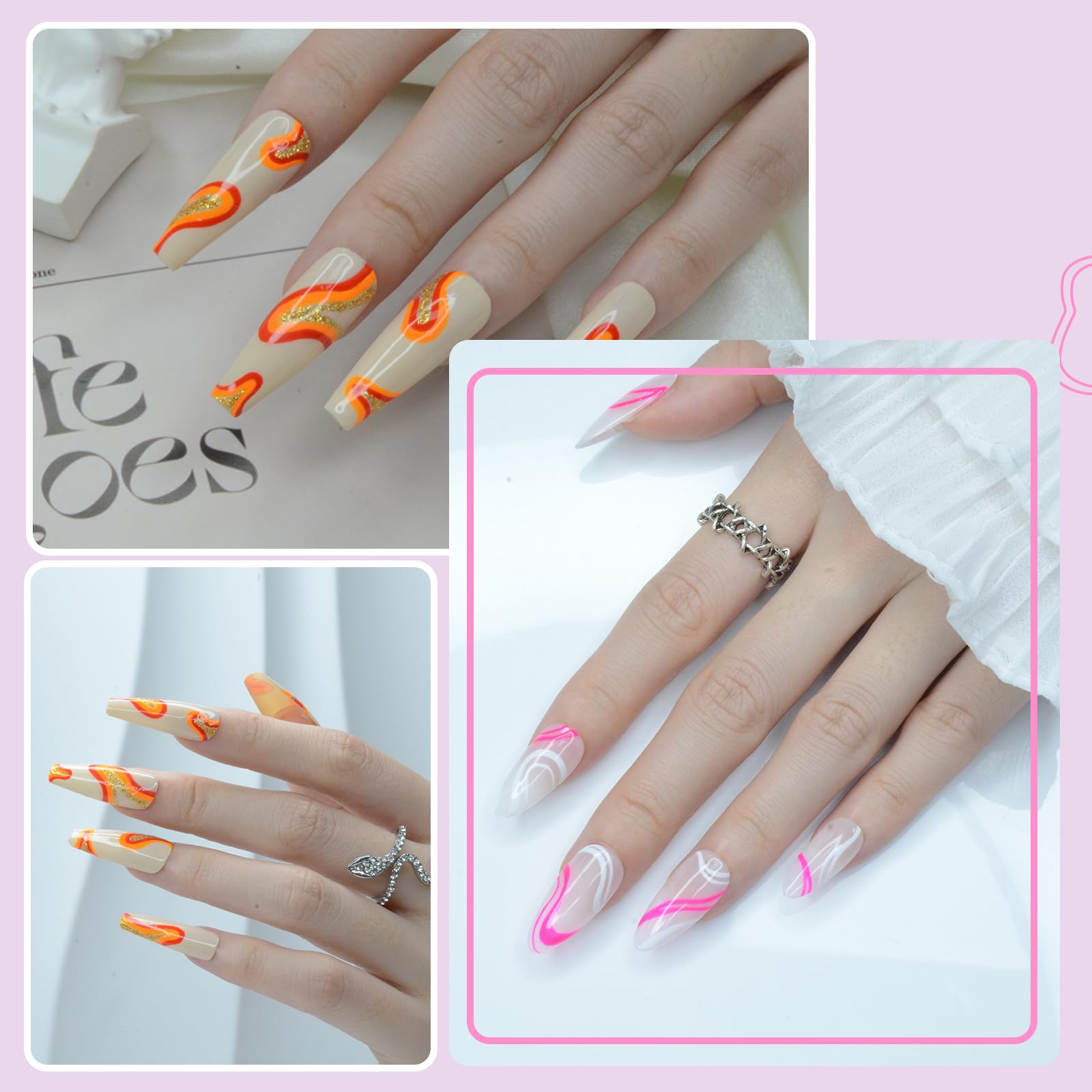 eodci Nail Art Gel Liner Set – 12 Colors for DIY Nail Designs