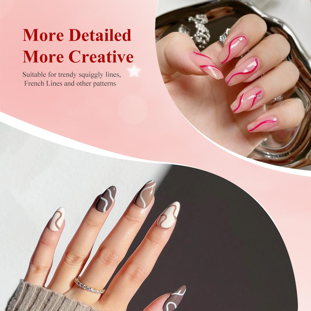 eodci Nail Art Liner Set 6 Pcs – Gel Liners with Fine Brush