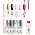 eodci Nail Art Liner Set 6 Pcs – Gel Liners with Fine Brush
