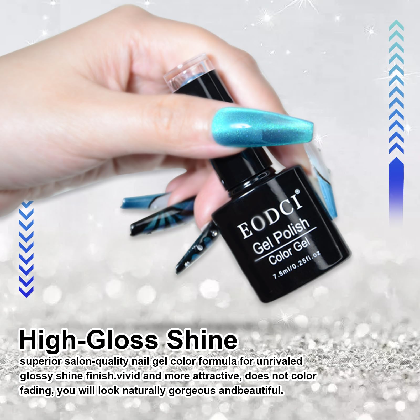 eodci 9D Cat Eye Gel Nail Polish Kit – 6×7.5ml Magnetic Set
