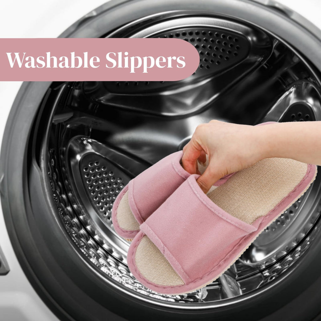 Eorbow 10 Pack Washable House Slippers – Non-Slip Open-Toe Slippers for Guests