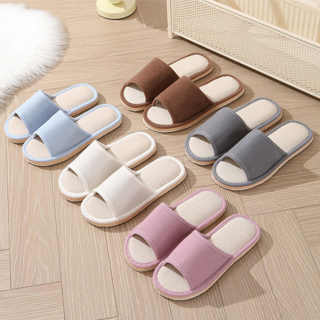 Eorbow 10 Pack Washable House Slippers – Non-Slip Open-Toe Slippers for Guests