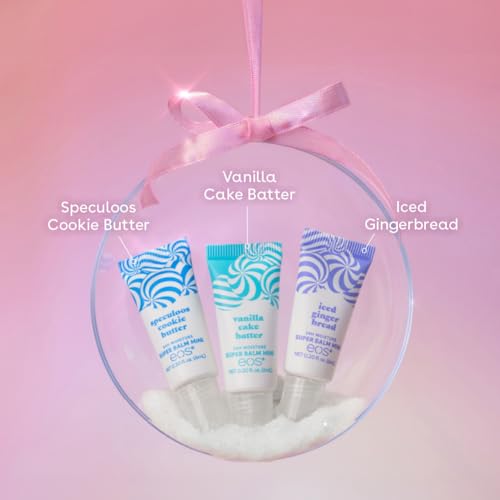 EOS Holiday 24H Mini Super Balm Set — Speculoos, Gingerbread, Vanilla Cake Batter (3 x 0.20 oz)