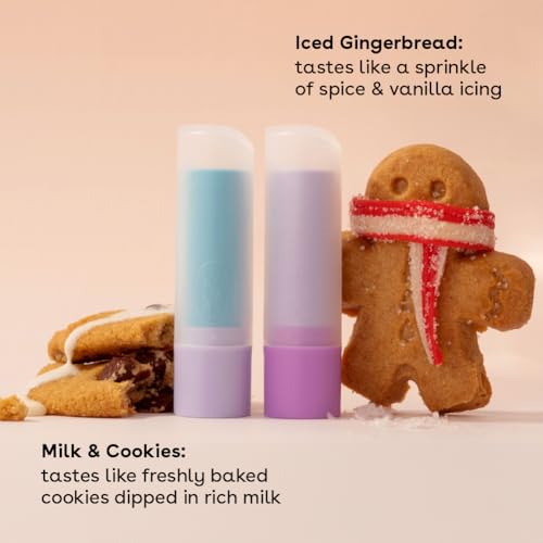 eos Holiday Lip Balm 2-Pack - Iced Gingerbread and Milk Cookies (Limited Edition)