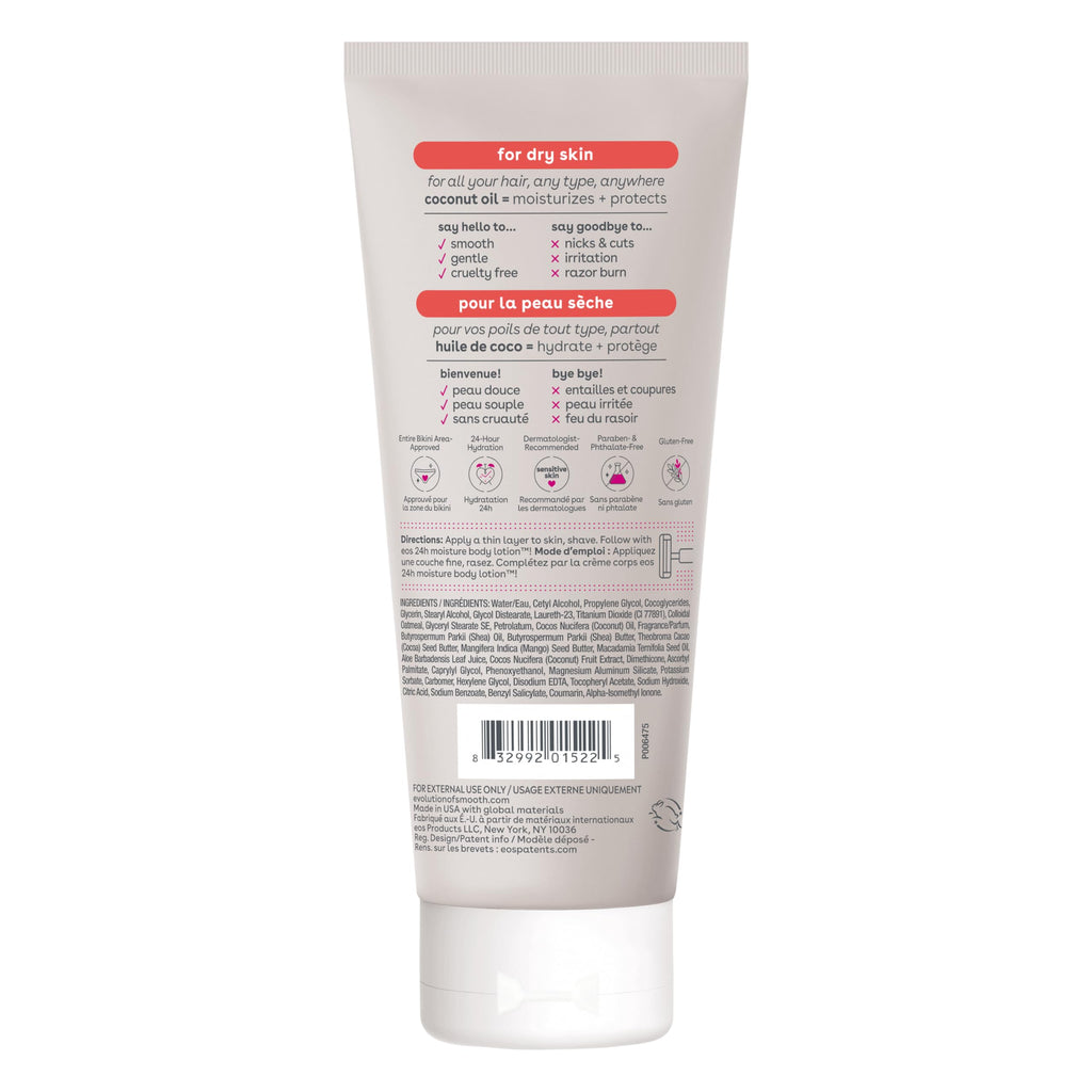 EOS Shea Better Dry Skin Shaving Cream for Women – 24-Hour Hydration with Coconut Oil
