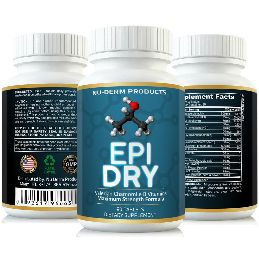 Epi Dry Nuderm Dry Hyperhidrosis Treatment Pills – Naturally Reduce Sweating