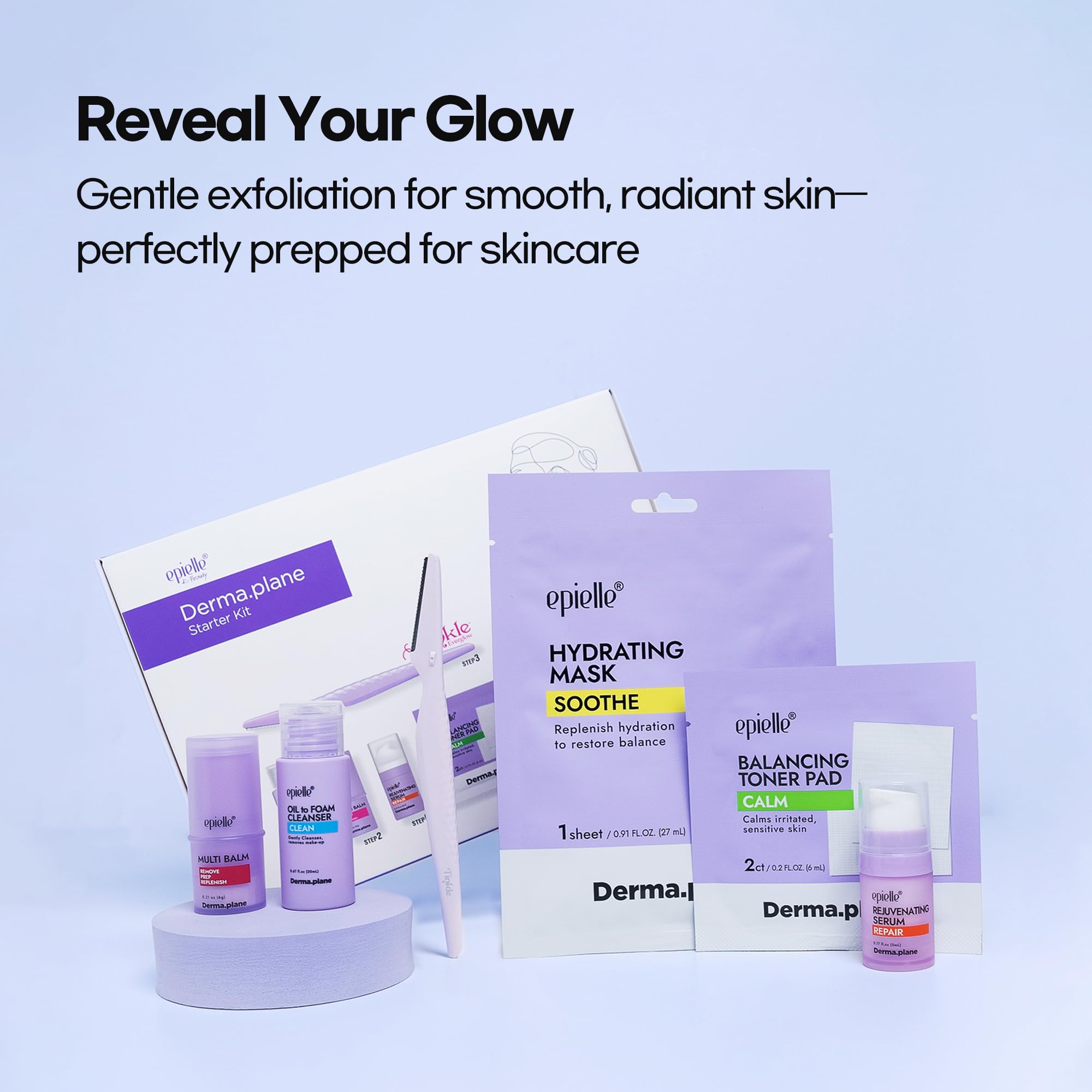epielle & Tinkle Safe Dermaplane Starter Kit – 6-Step Korean Skincare System