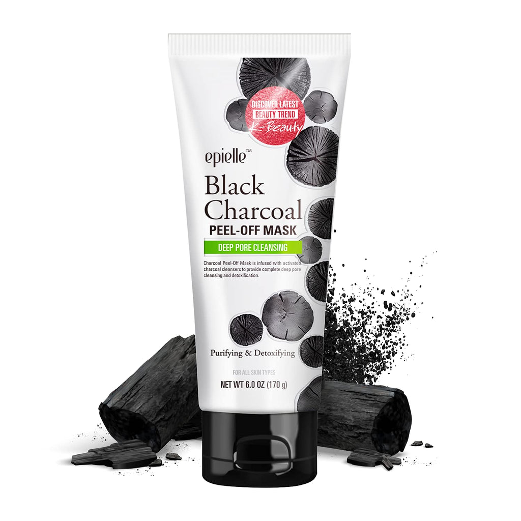 Epielle Black Charcoal Peel Off Mask | Deep Pore Cleansing with Activated Charcoal | 6 fl oz | 2pk