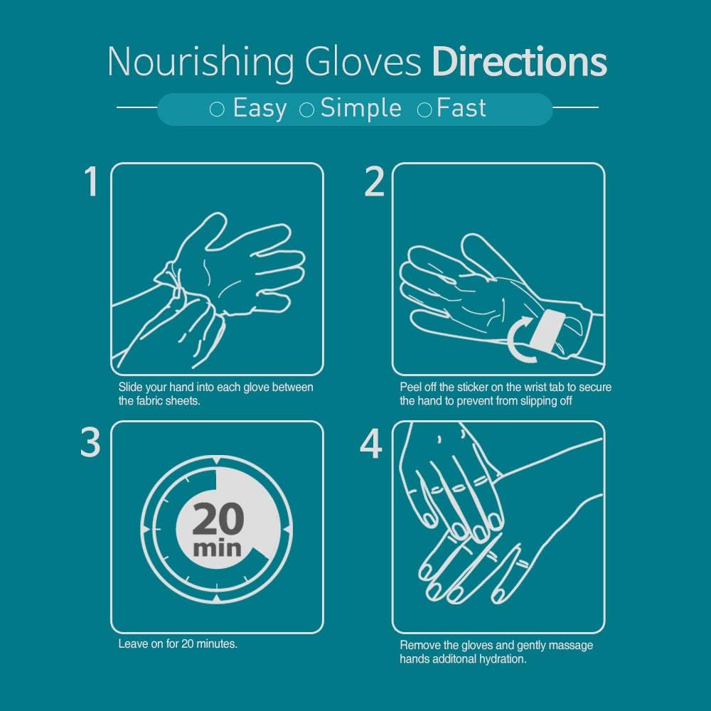 Epielle Intensive Repairing Hand Mask – 6 Pairs, Deep Moisturizing Gloves with Coconut Oil & Milk Extract