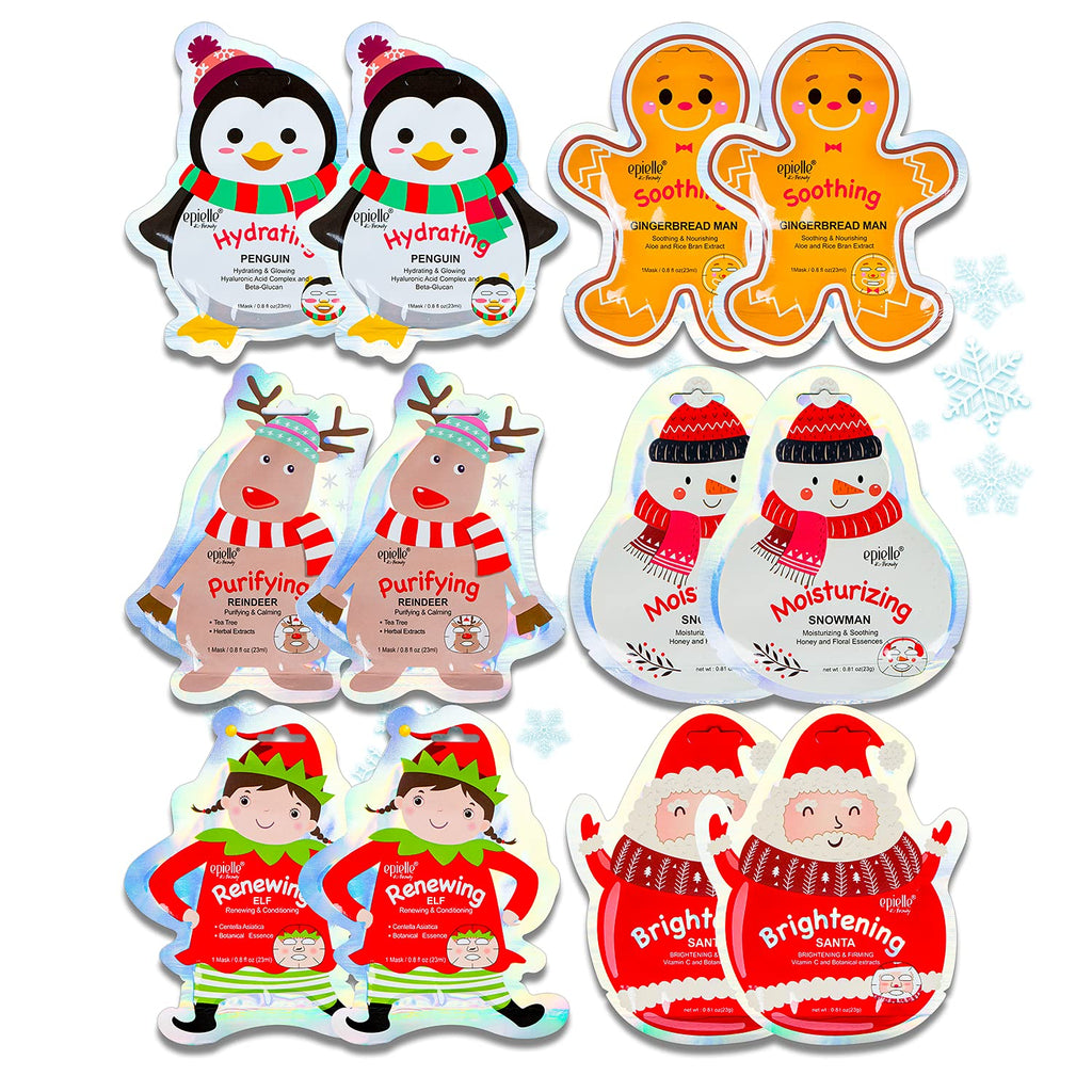 Epielle Holiday Character Mask 12 Pack – Fun Korean Skincare Gift
