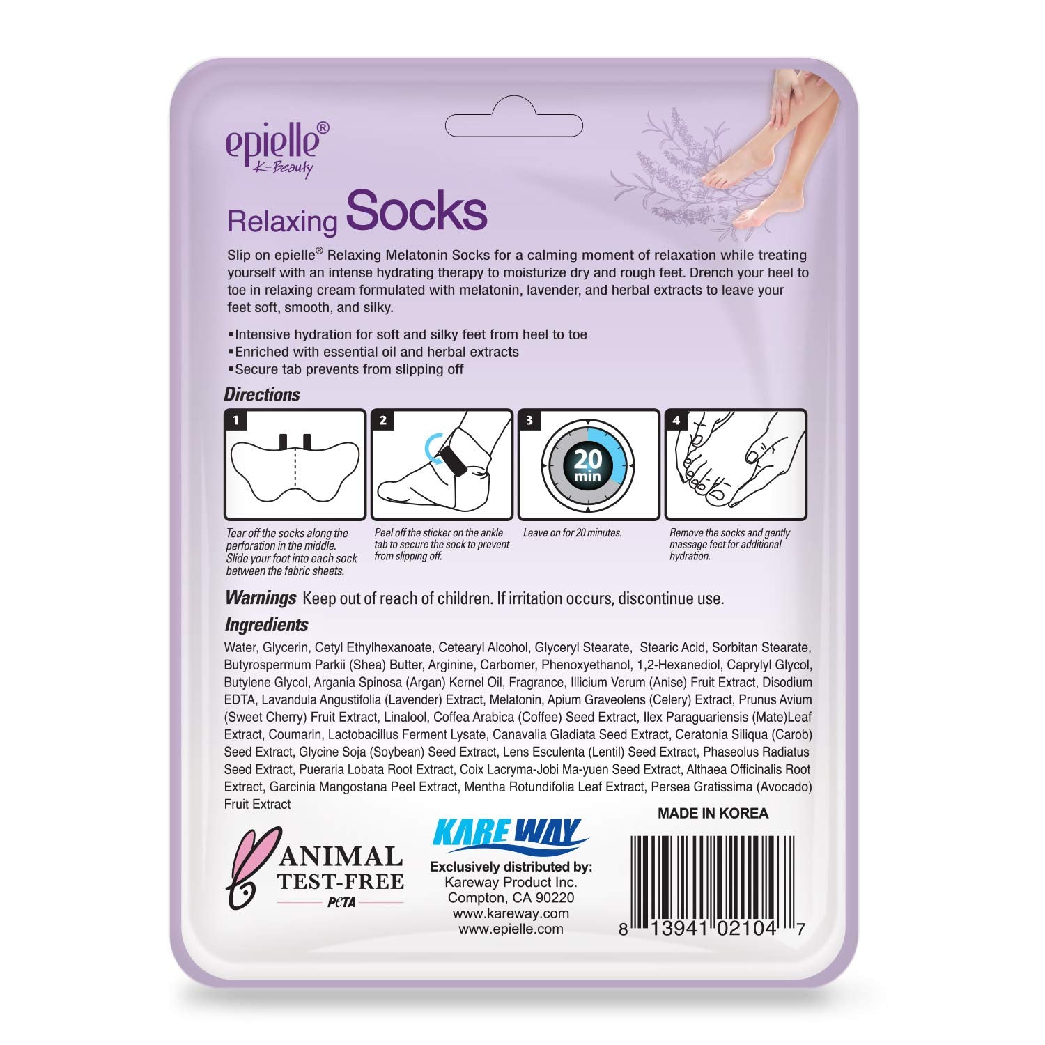 Epielle Relaxing & Nourishing Hand & Foot Masks – 6 Moisturizing Gloves & 6 Moisturizing Socks