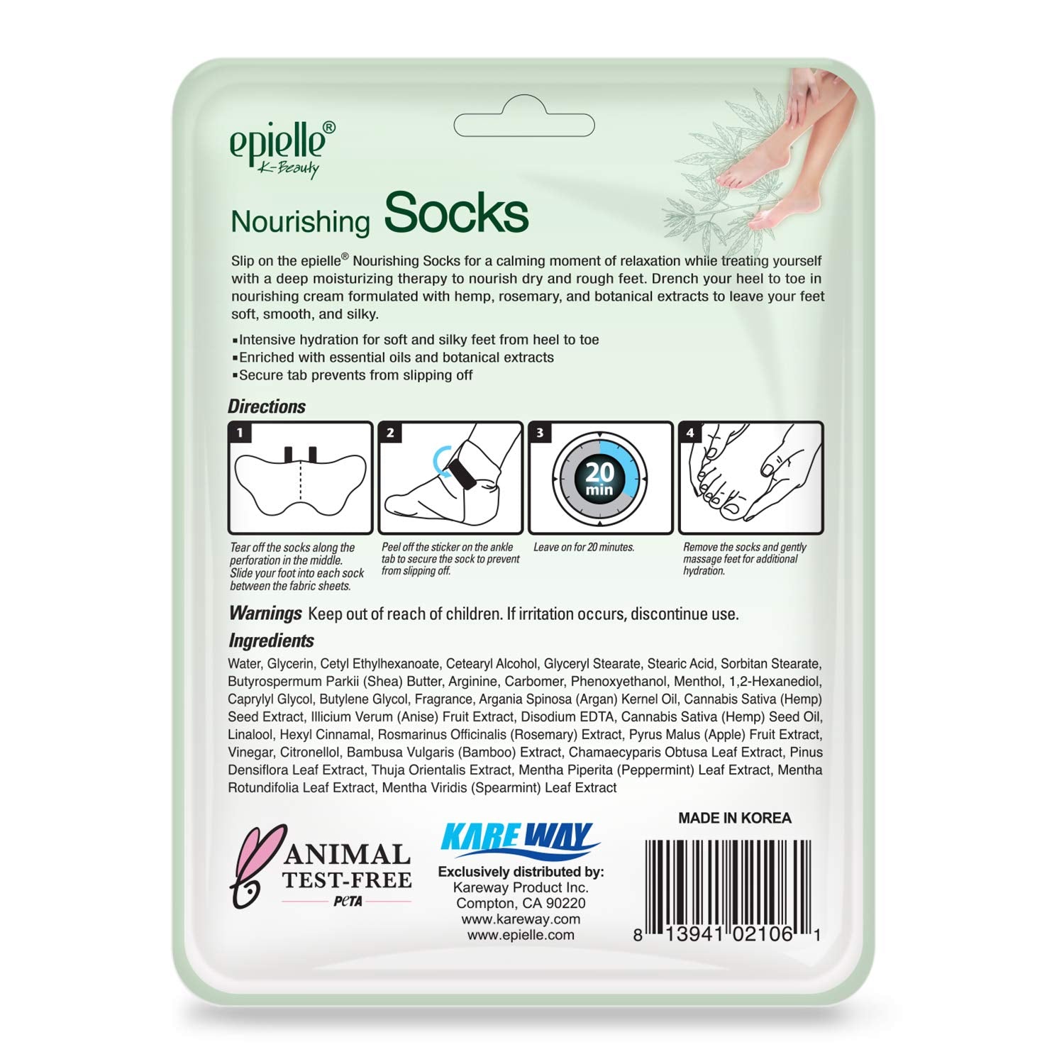 Epielle Relaxing & Nourishing Hand & Foot Masks – 6 Moisturizing Gloves & 6 Moisturizing Socks